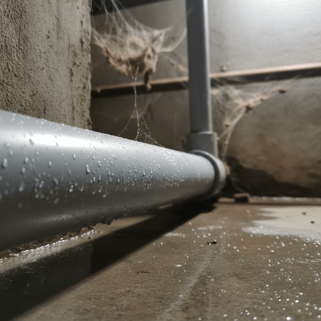 Detaillierte Ansicht einer sauberen Rohrleitung nach der Wartung